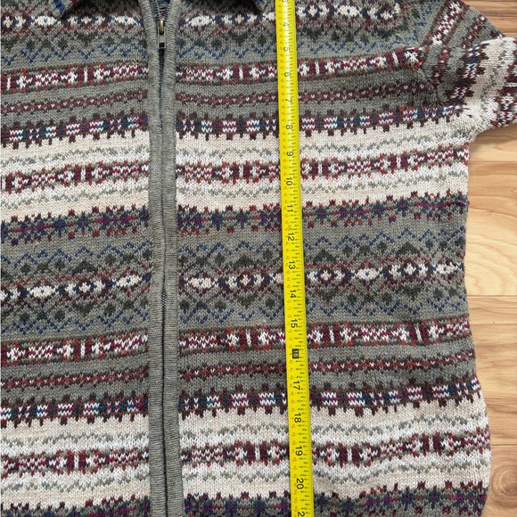 Vintage 90s Fair Isle Zip Cardigan Sweater XL Heirloom Collectibles - Picture 6 of 7